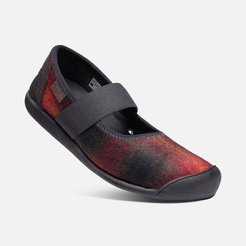 Slip-On Keen Femme Rouge/Noir | Sienna Plaid Mary Jane | HMRVJ-3146